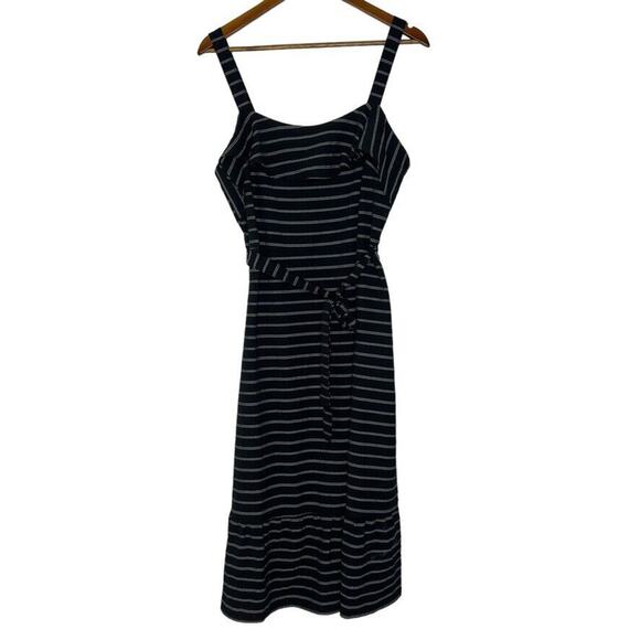 Banana Republic Pin Stripe Black White Sleeveless Striped Dress Size 10 NEW - Picture 1 of 10
